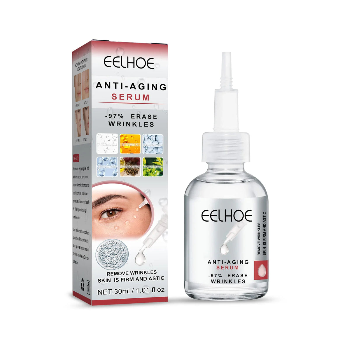 EELHOE Anti-Wrinkle Firming Face Serum – Hydrating 30ml Anti-Wrinkle Face Serum SWANS 30ml