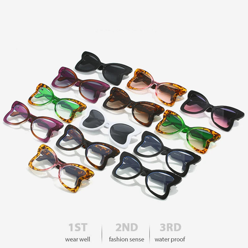 TOYEARN Oversized Butterfly Sunglasses UV400 Big Frame Fashion Sunglasses SWANS