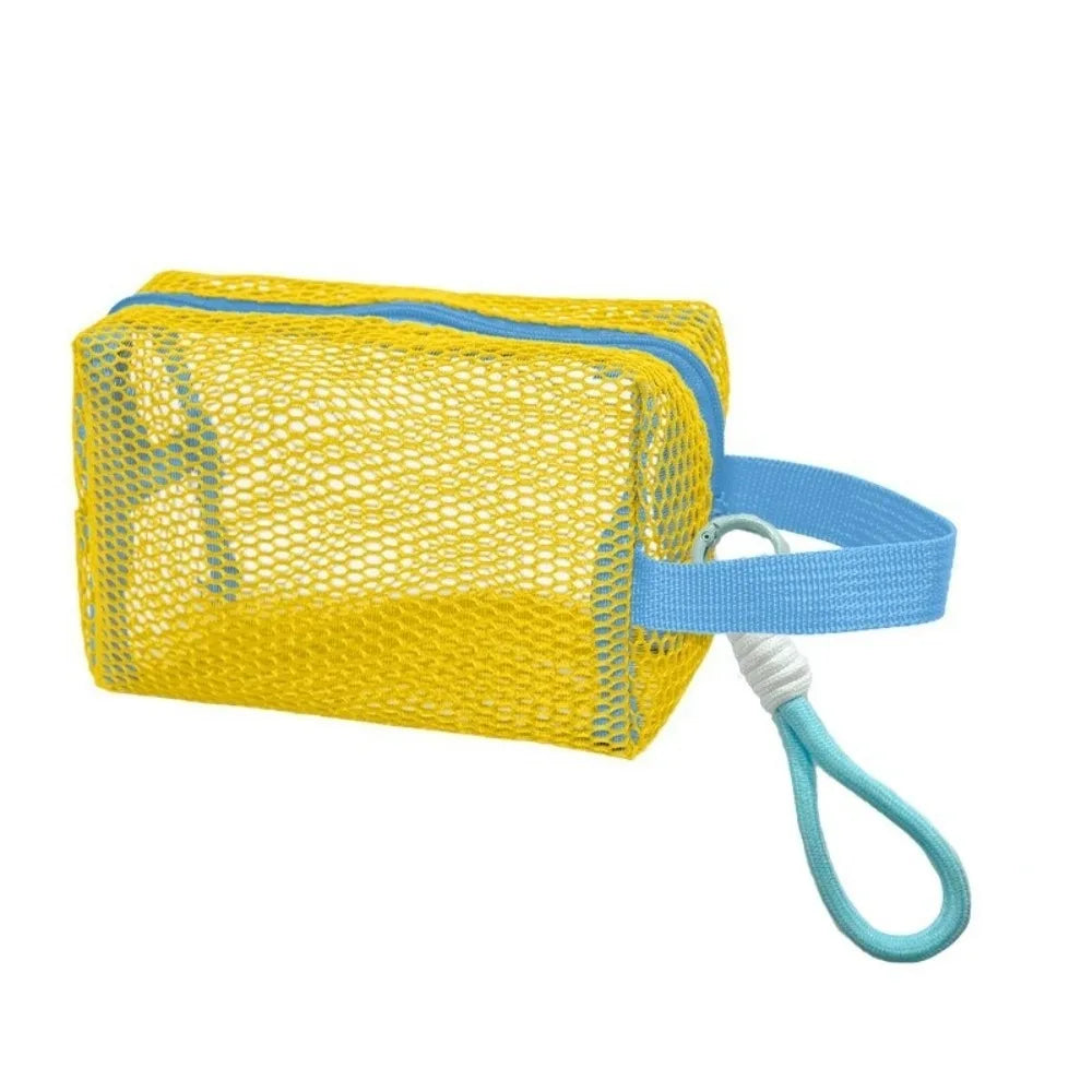 SWANS Mesh Makeup Bag – Large Capacity Travel Cosmetic Organizer Cosmetic Storage Bag SWANS Yellow-Handheld One Size