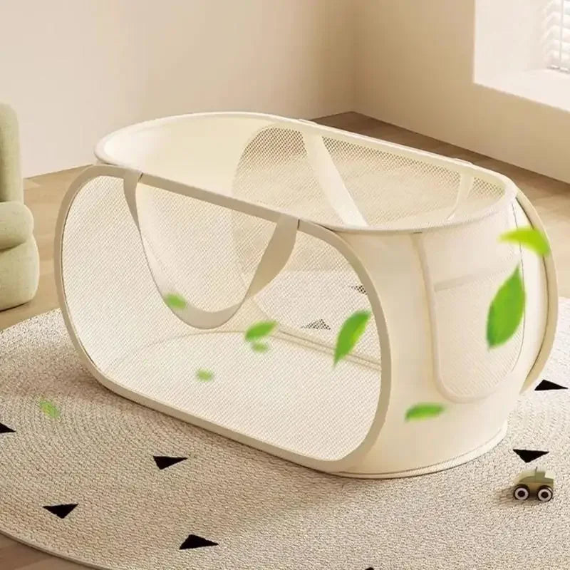 Large Foldable Mesh Kids Toy Storage Basket – Breathable Toy Storage Basket SWANS