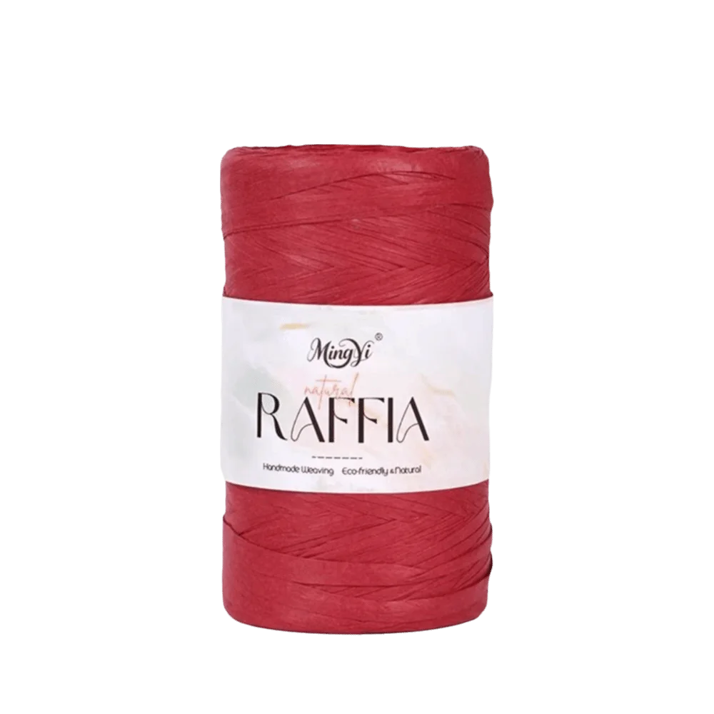 Multi-Colored Raffia Yarn 100g – Bamboo Fiber Knit & Crochet Raffia Craft Yarn SWANS Red