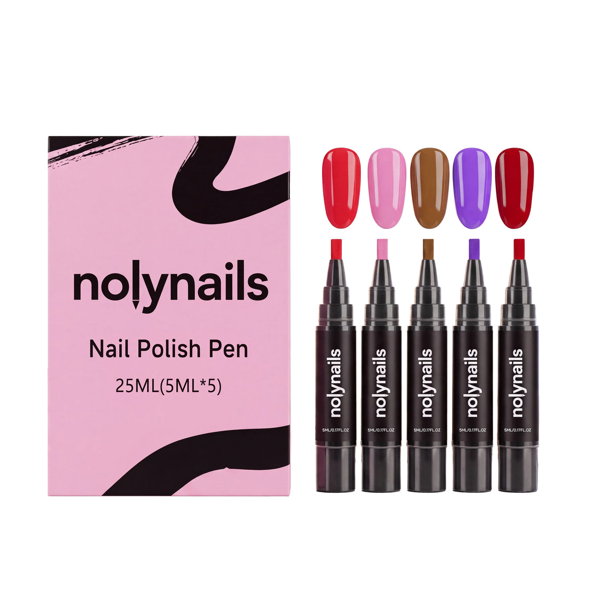 5-Color Gel Nail Polish Pen Set – Quick Dry, No UV Needed Gel Nail Polish Pen SWANS 5 Colors