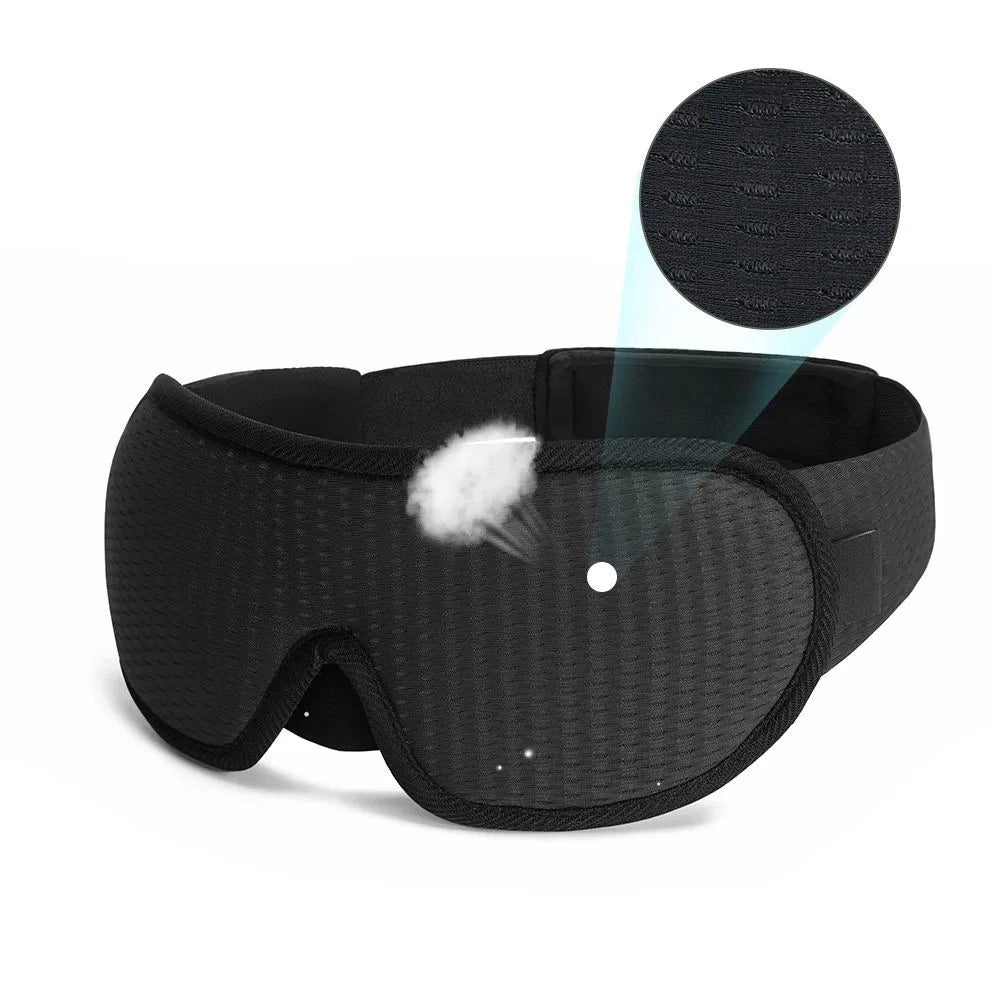 3D Sleep Mask – Total Blackout, Breathable & Adjustable Strap Sleep Eye Mask SWANS Black