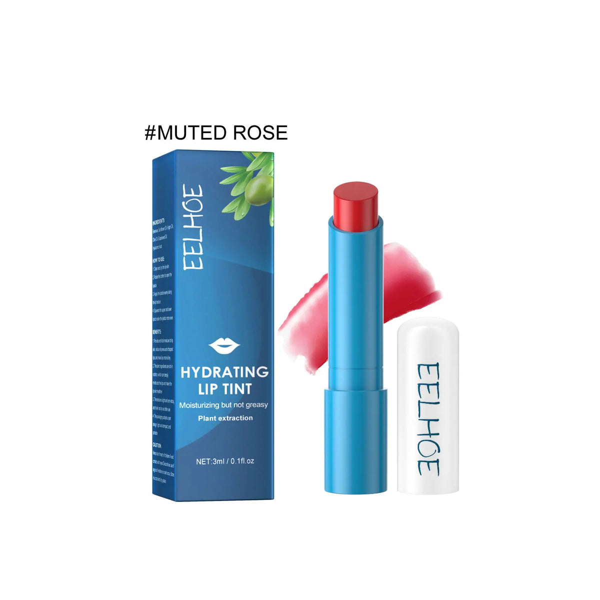 EELHOE Hydrating Lip Balm Tint – Plumping Moisturizing Gloss Tinted Lip Balm SWANS MUTED ROSE
