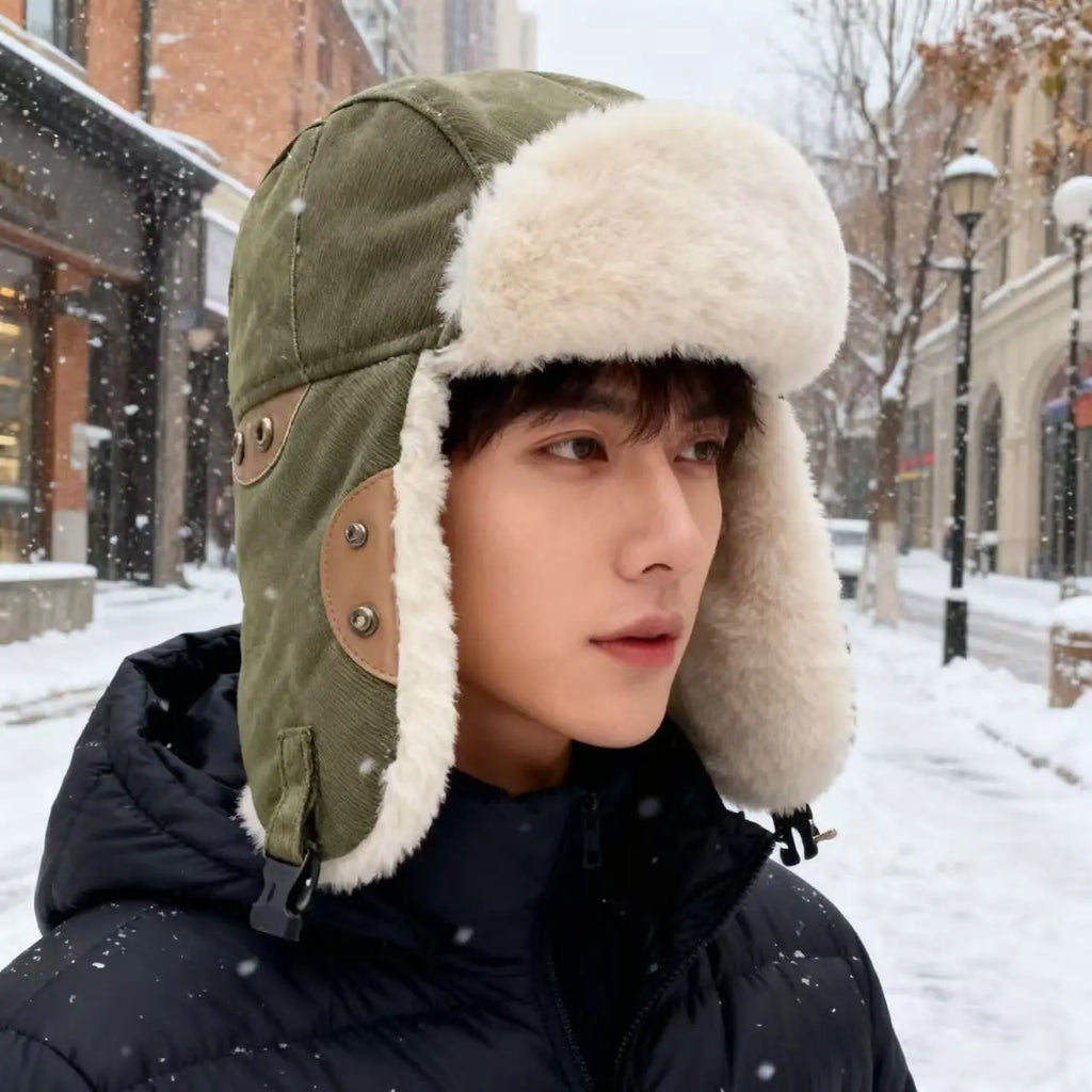 Women's Windproof Winter Knit Hat with Warm Ear Flaps | FAITOLAGI Winter Ear Flap Hat SWANS