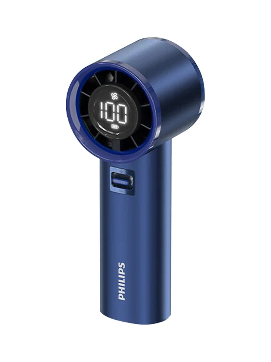 Philips Portable Handheld Fan 5000mAh Metal Shell USB-C 100-Speed Portable Handheld Fan SWANS Blue