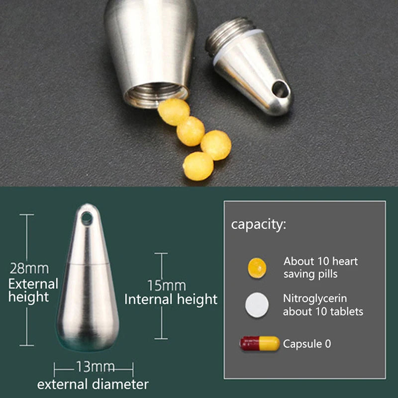 Mini Titanium Waterproof Capsule Pill Case – EDC Travel Capsule Pill Case SWANS