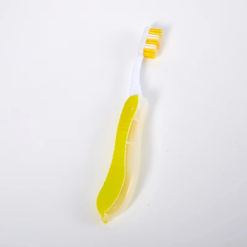 SWANS Travel Folding Toothbrush – Portable Collapsible Cover Travel Toothbrush SWANS Yellow