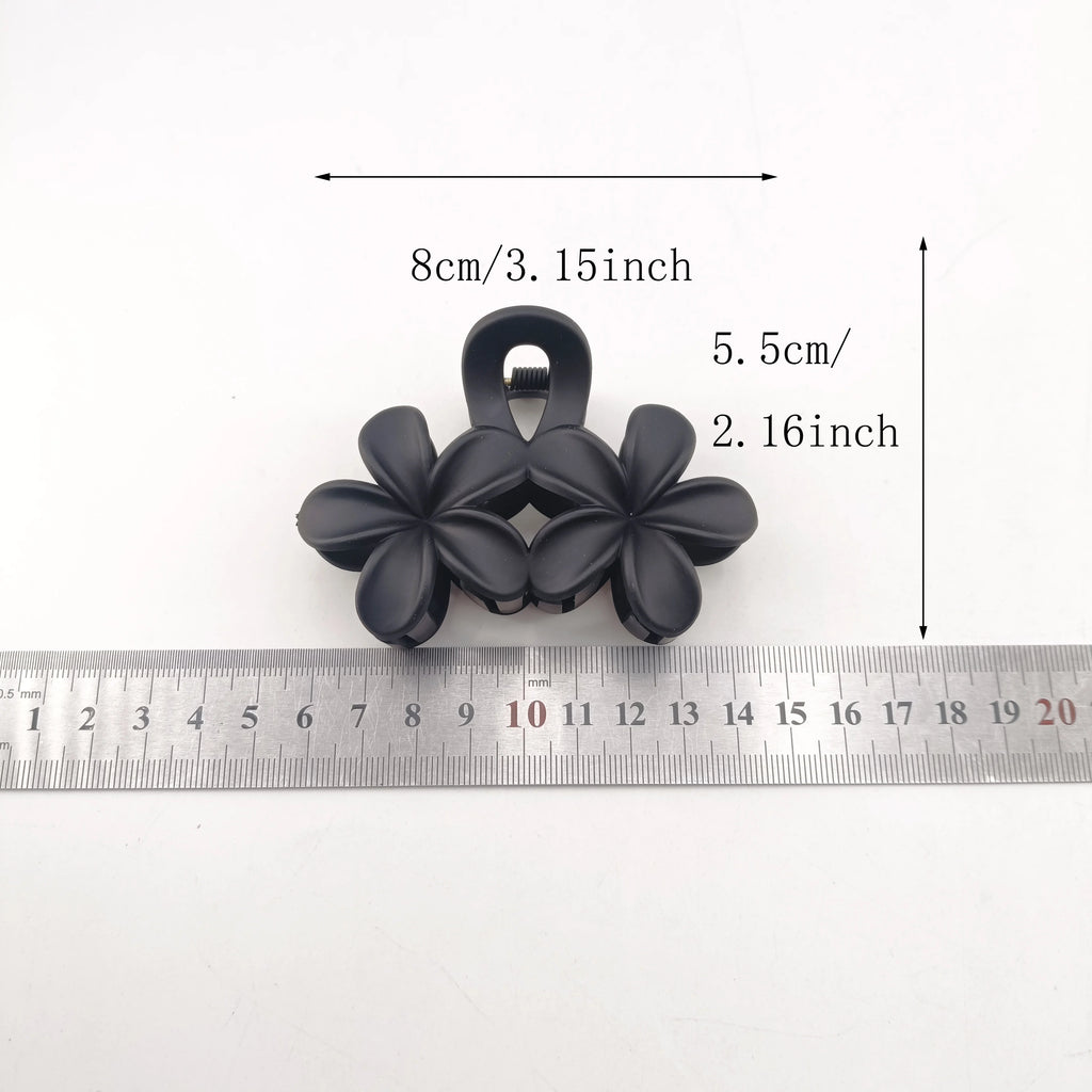 Flower Hair Claw Clips – Non-Slip Matte Plumeria 1-2 Pack Flower Hair Claw Clip SWANS