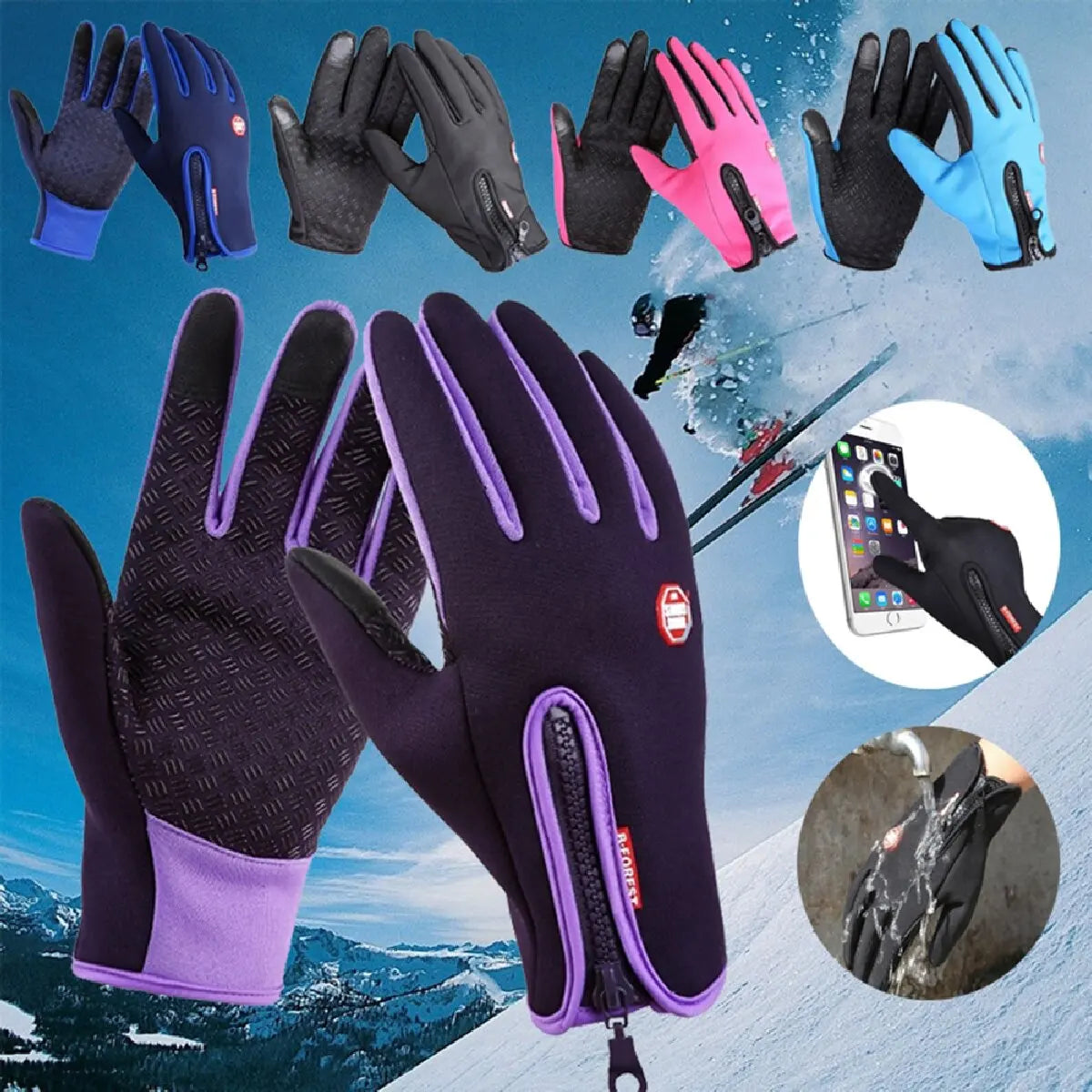 SWANS Winter Cycling Gloves – Windproof Touchscreen Full Finger Cycling Gloves SWANS