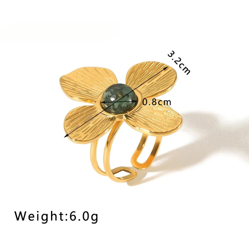 Women's Pearl Gold Stainless Steel Ring – Fashion Jewelry Fashion Ring SWANS Golden 8