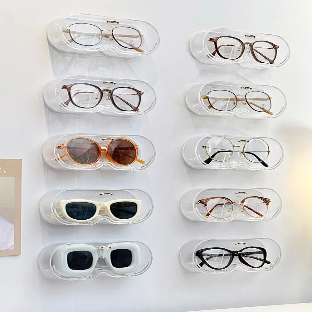Wall Mounted Eyewear Holder – No-Drill Glasses Storage Rack Eyewear Storage Holder SWANS