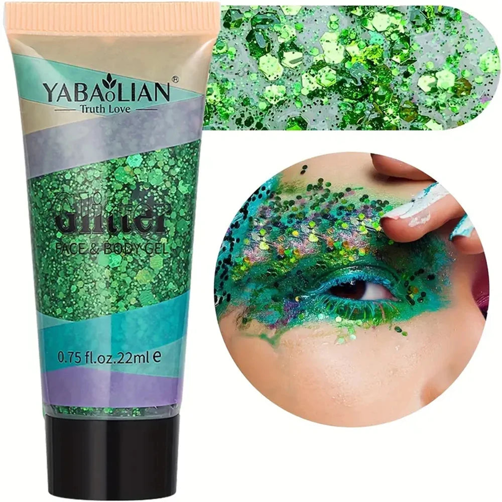 Mermaid Sequin Body Glitter Gel – Festival & Party Shimmer Body Glitter Gel SWANS 10hao