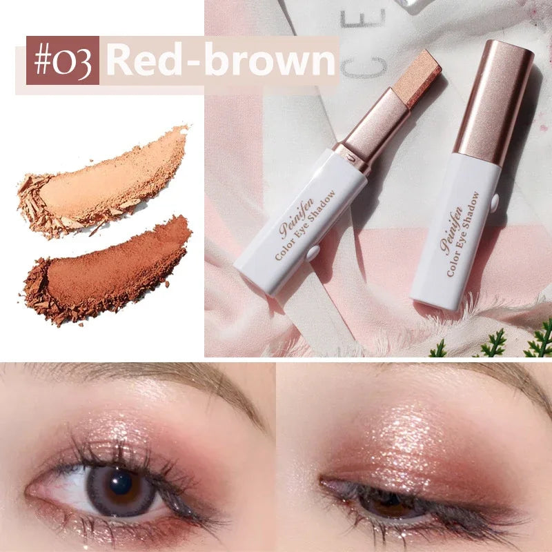 Double Color Eyeshadow Stick – Glitter, Shimmer & Matte Eyeshadow Stick SWANS 03 Red-brown-1pc