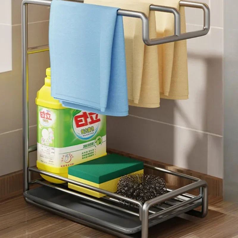SWANS Kitchen Sink Drain Rack Utensil & Sponge Organizer Kitchen Dish Rack SWANS grey