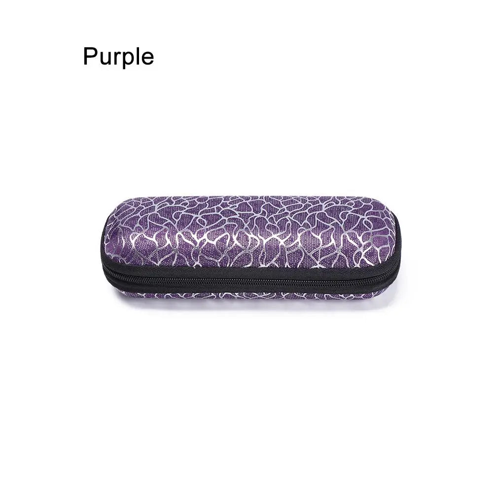 Zipper Stripe EVA Glasses Case – Unisex Eyewear Protector Eyewear Case SWANS purple
