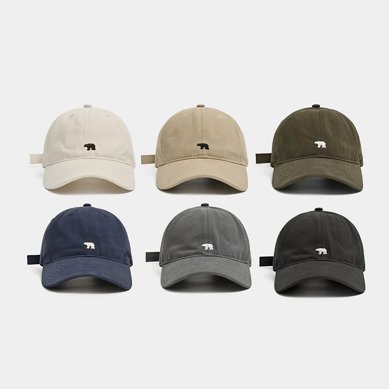 Bear Embroidery Baseball Cap – Unisex Cotton Snapback Hat Baseball Cap SWANS