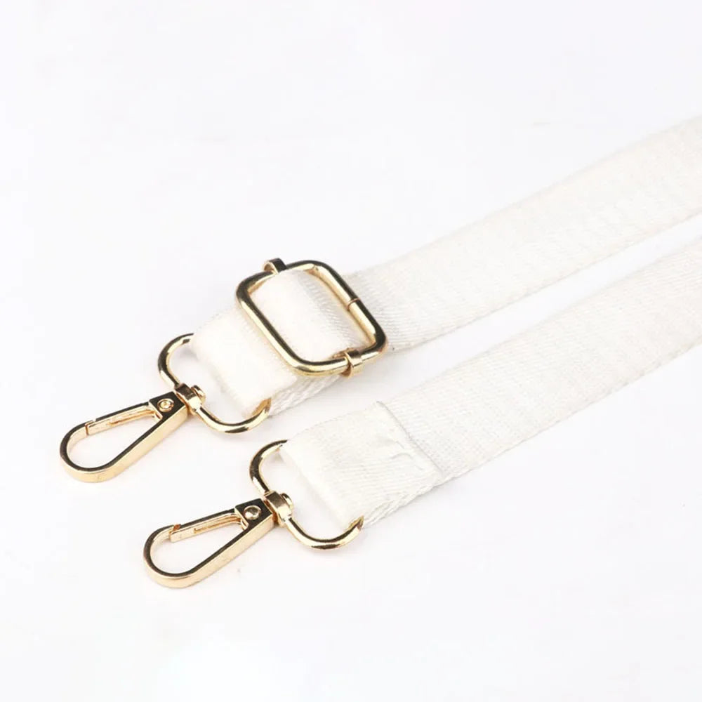 1.3M Adjustable Nylon Shoulder Bag Strap with Lobster Clasp Replacement Bag Strap SWANS White