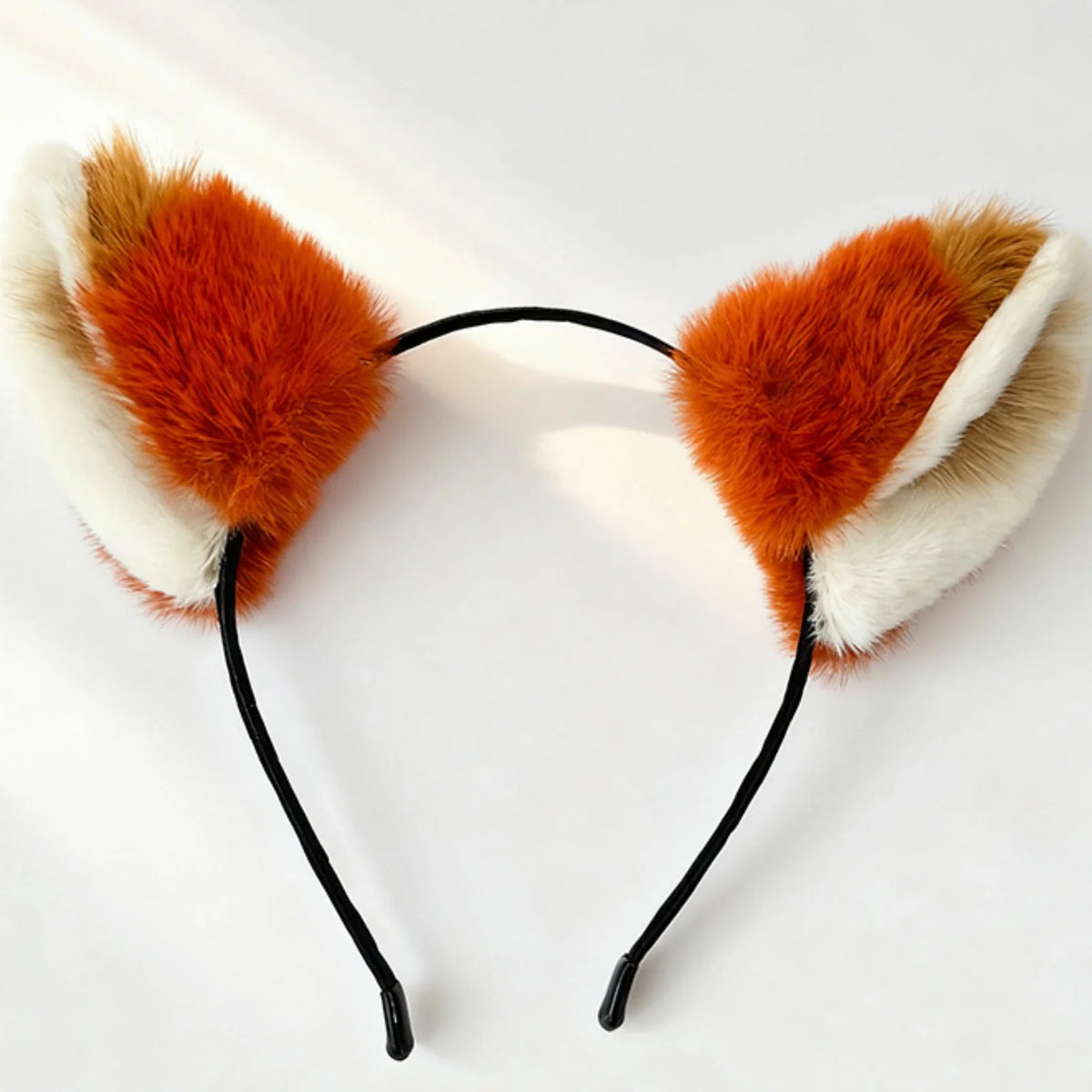 Fox Ear Plush Headband – Cute Orange & White Animal Hair Hoop Plush Animal Headband SWANS