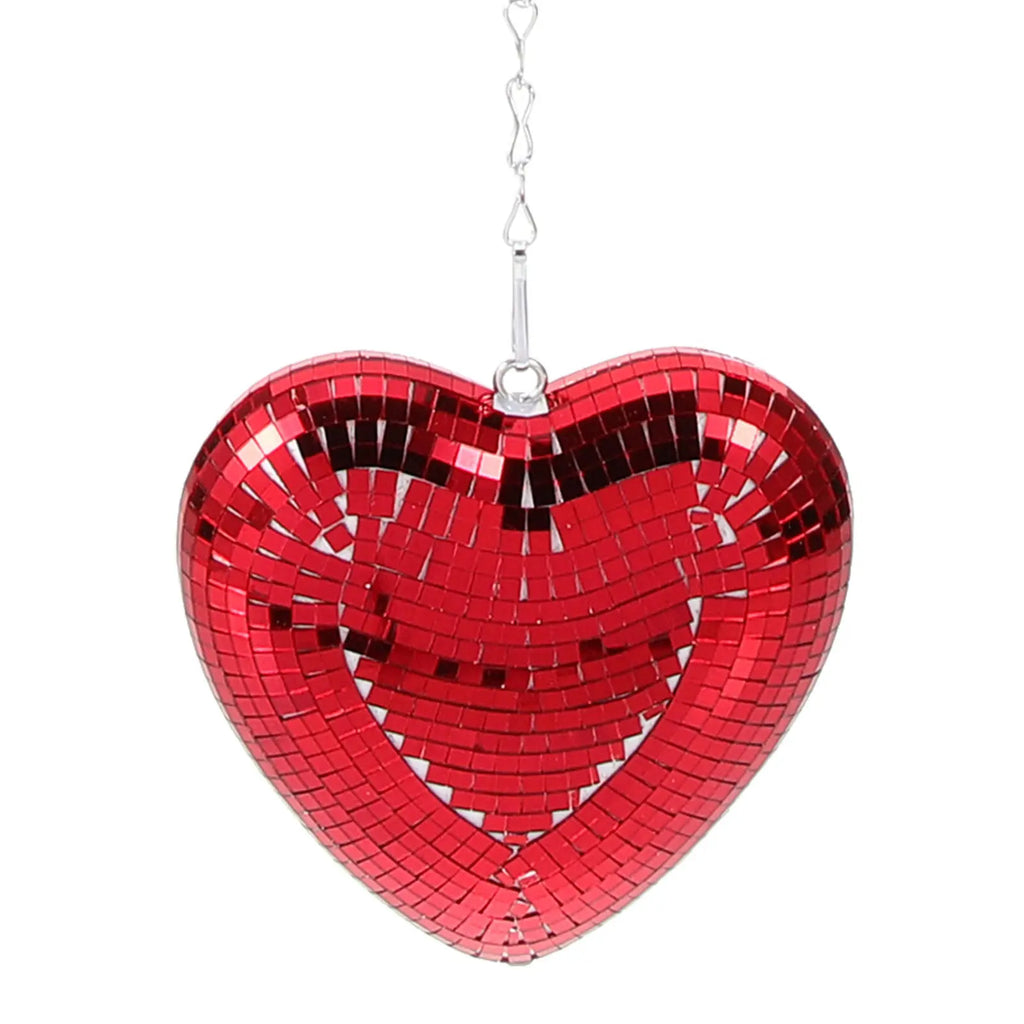Heart-Shaped Disco Mirror Ball Hanging Ornament | Party Décor Party Hanging Ornament SWANS