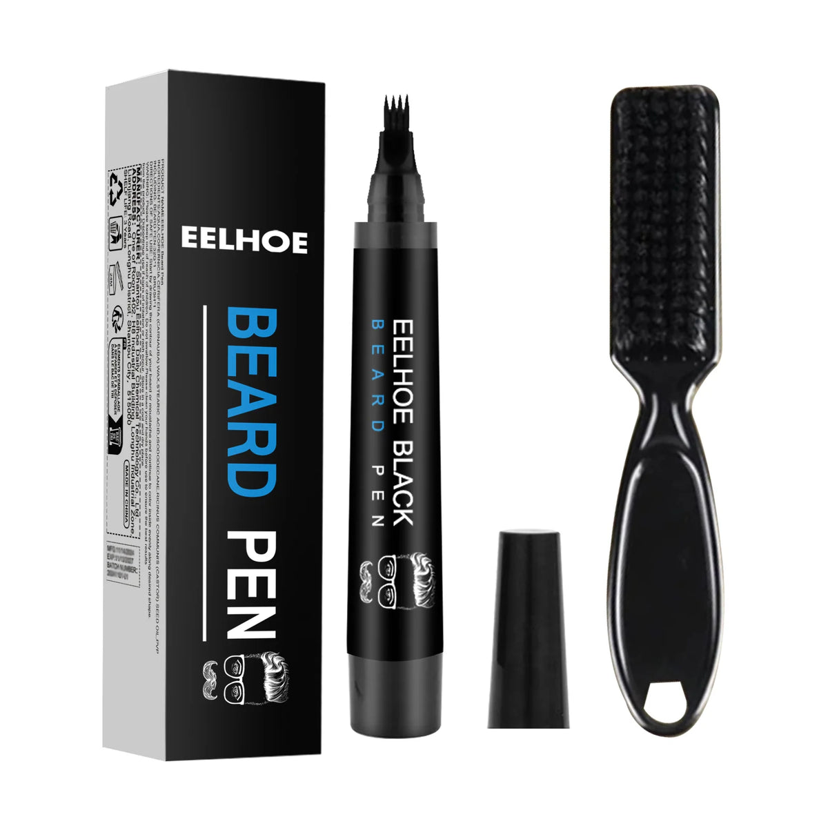 EELHOE Waterproof Beard Filler Pen – Black & Brown Beard Filler Pen SWANS Black