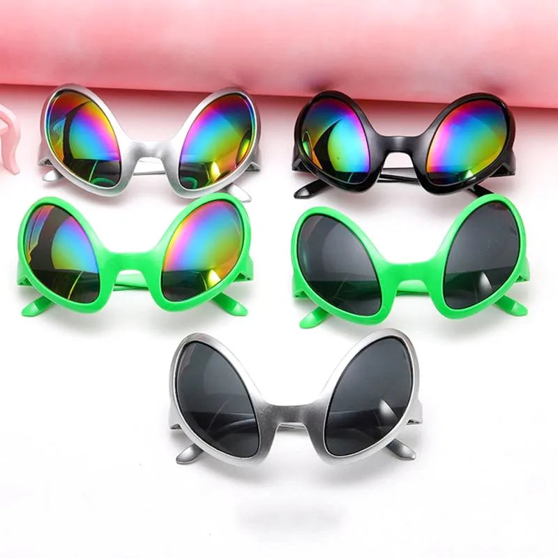 KLASSNUM Alien Party Sunglasses – Rainbow UV Novelty Eyewear Novelty Party Sunglasses SWANS