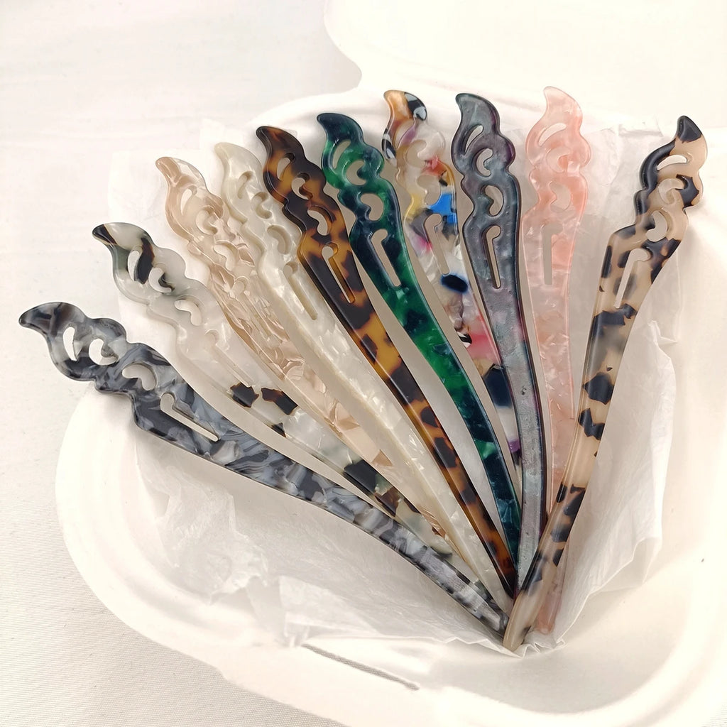 Marble Acetate Hair Stick Clip for Women – Colorful Style Hair Stick Clip SWANS