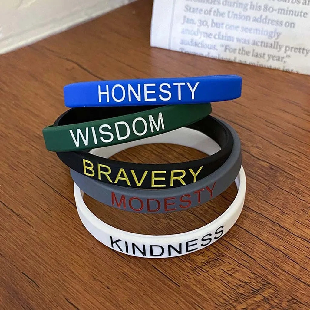 Silicone Motivational Word Bracelet – Unisex Inspirational Wristband Silicone Wristband SWANS