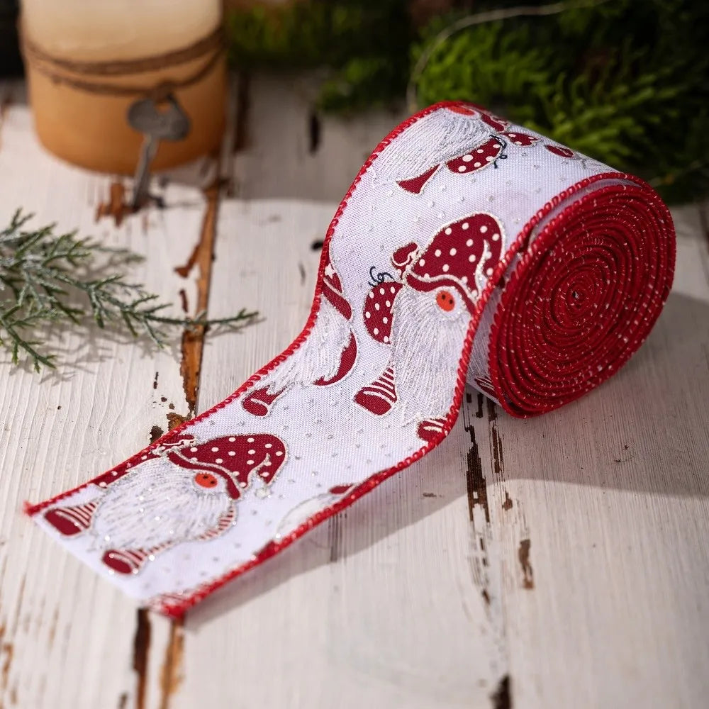Imitation Linen Christmas Ribbon – Burlap Bow & Wreath DIY Christmas Craft Ribbon SWANS 01