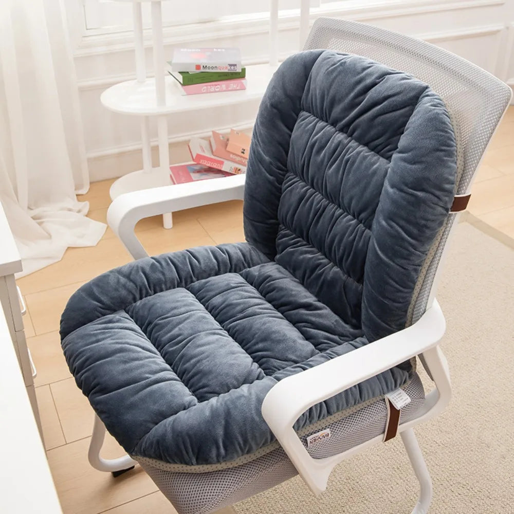 Velvet Thickened Office Chair Cushion – Warm Tufted Seat Pad Chair Seat Cushion SWANS Dark Grey