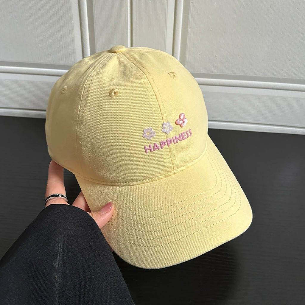 Floral Baseball Cap – Butterfly Button Adjustable Sun Hat Baseball Cap SWANS yellow Adjustable