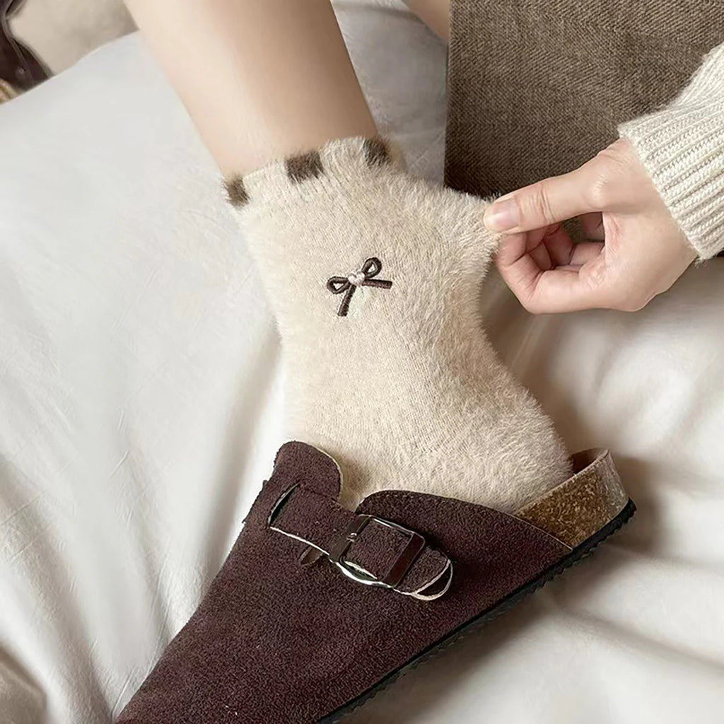 Women's Thick Plush Faux Mink Fur Socks – Cozy Winter Floor Socks Plush Winter Socks SWANS