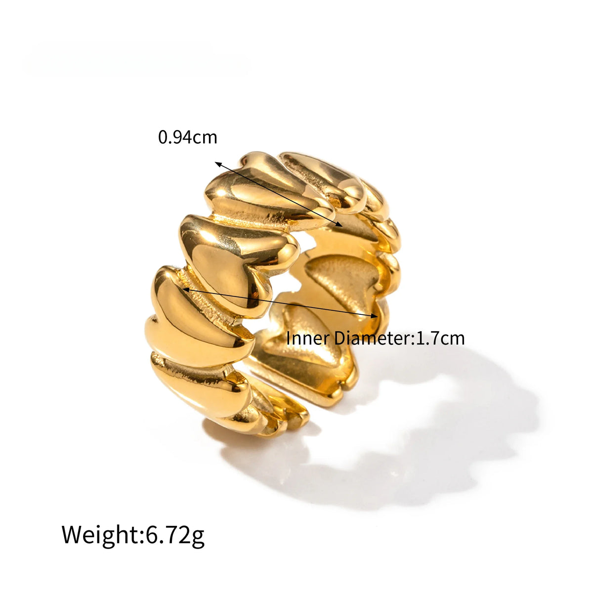 Women's Pearl Gold Stainless Steel Ring – Fashion Jewelry Fashion Ring SWANS Golden 2