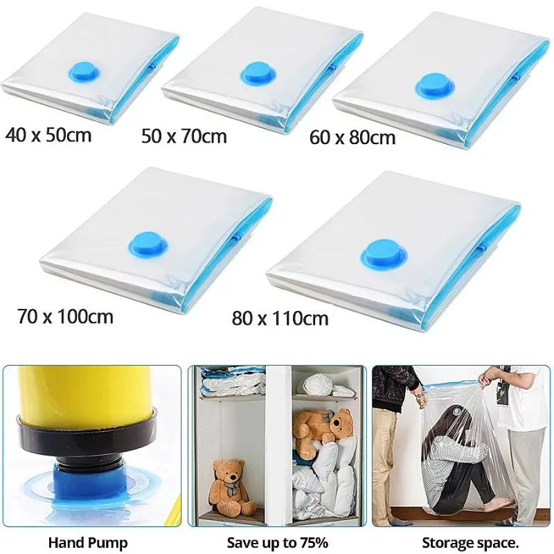 Vacuum Storage Bags – Space-Saving Compression Organizer Vacuum Storage Bags SWANS