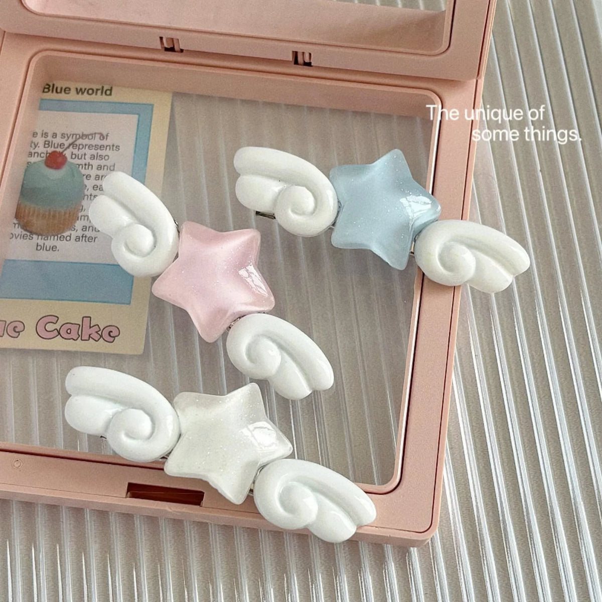 2PCS Star Wing Hair Clips – Sweet Acrylic Bangs Hairpins Hair Clips SWANS