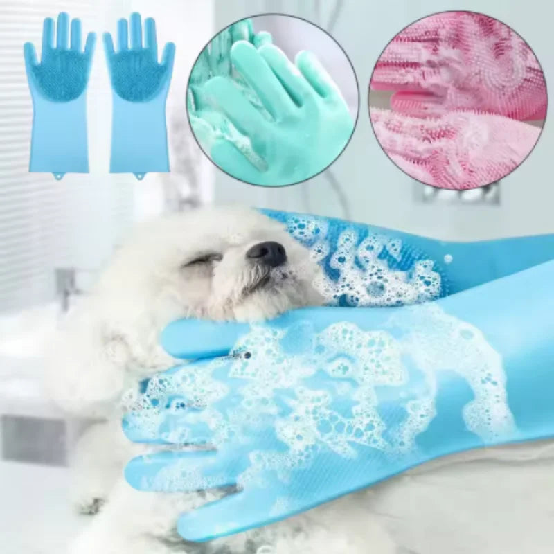SWANS Silicone Pet Grooming & Cleaning Gloves – 1/3/5 Pack Pet Grooming Glove SWANS
