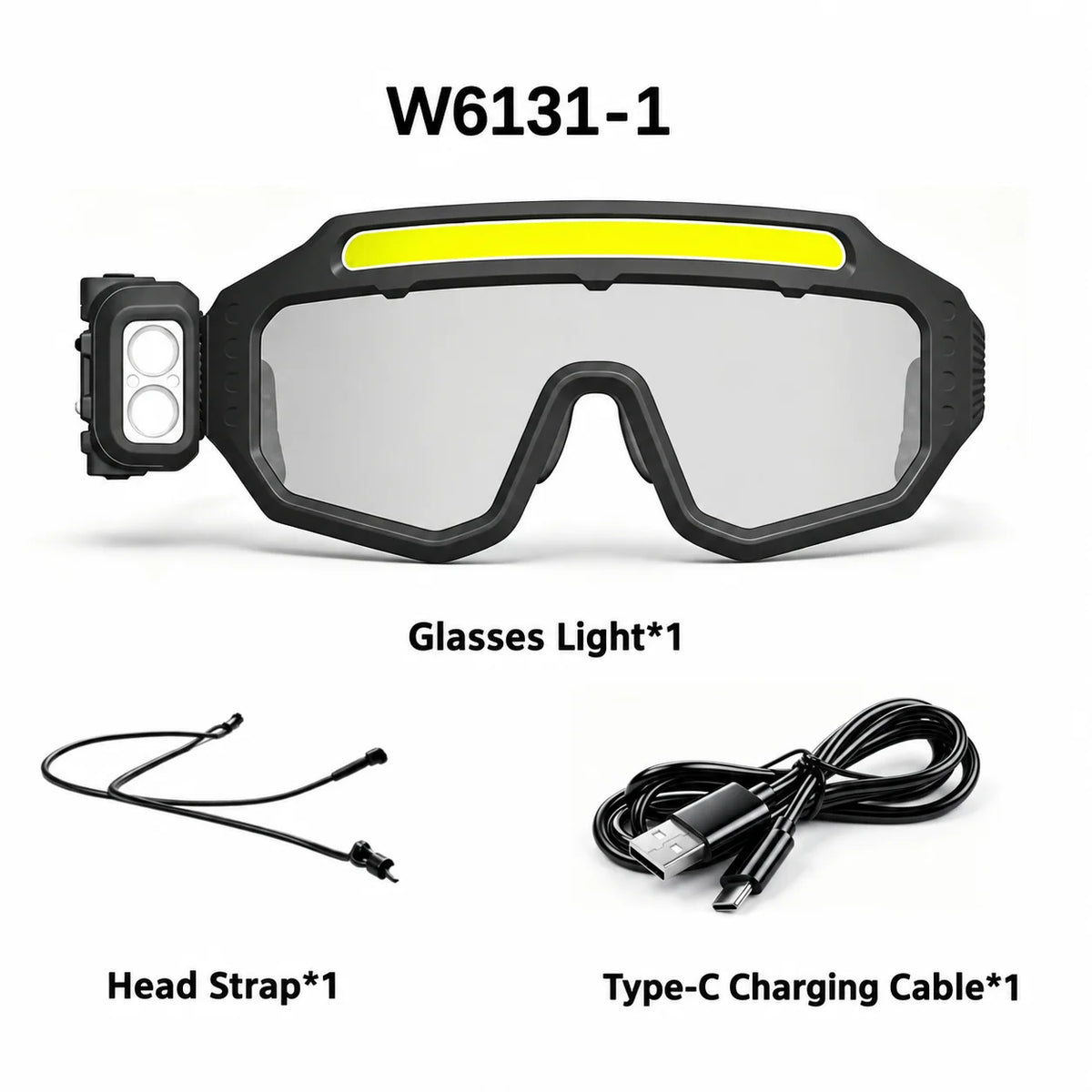 SWANS LED Headlamp Glasses – Motion Sensor & Rechargeable LED Headlamp Glasses SWANS Black Yellow-1