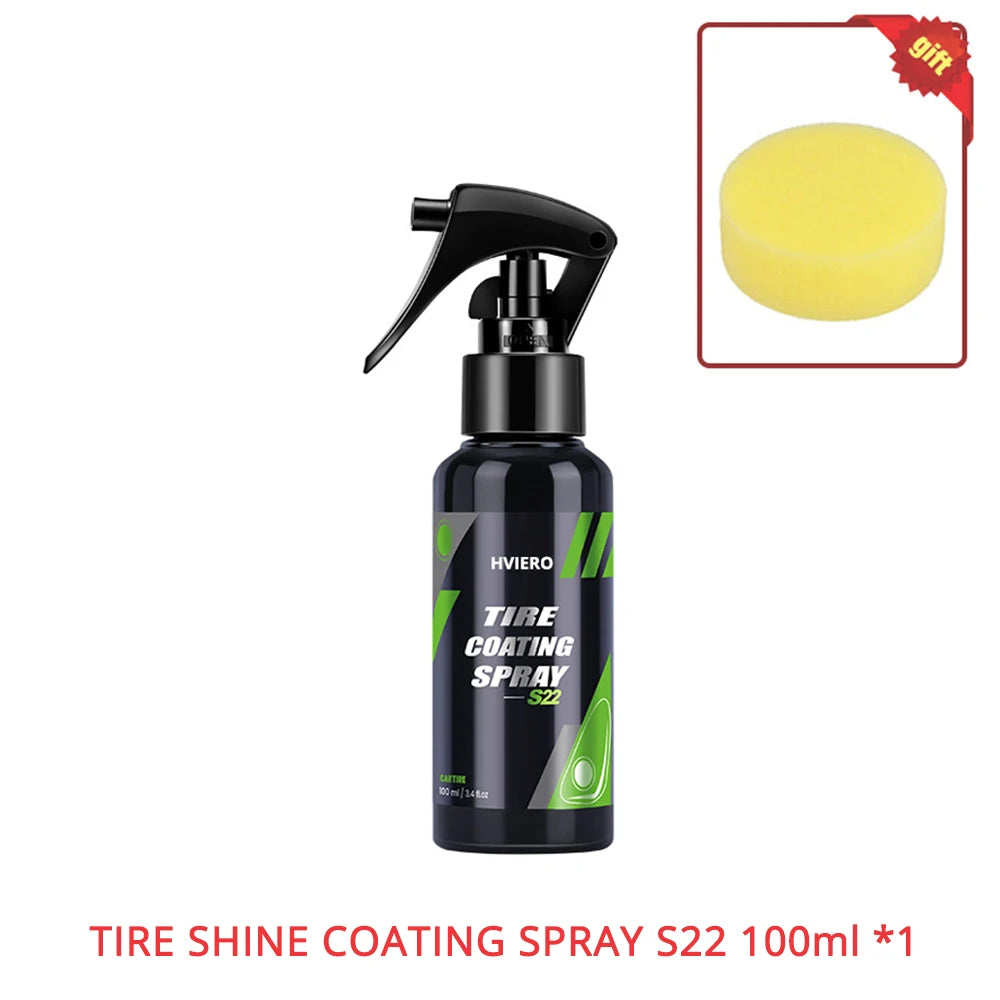 HVIERO S22 Tire Shine Coating Spray – Hydrophobic Sealant Wax Tire Shine Spray SWANS 100ml