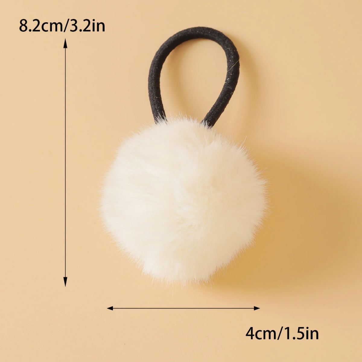 7-Pack Furry Pom Hair Ties – Soft Plush Girls Hair Elastics Girls Hair Ties SWANS