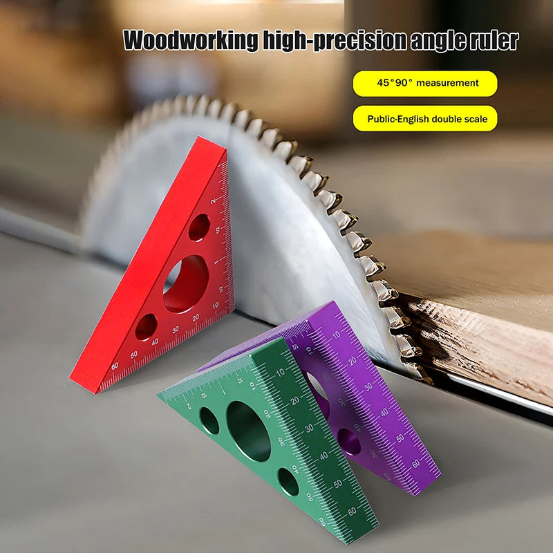 Aluminum Alloy Right Angle Ruler – 45/90° Marking Square Woodworking Angle Ruler SWANS