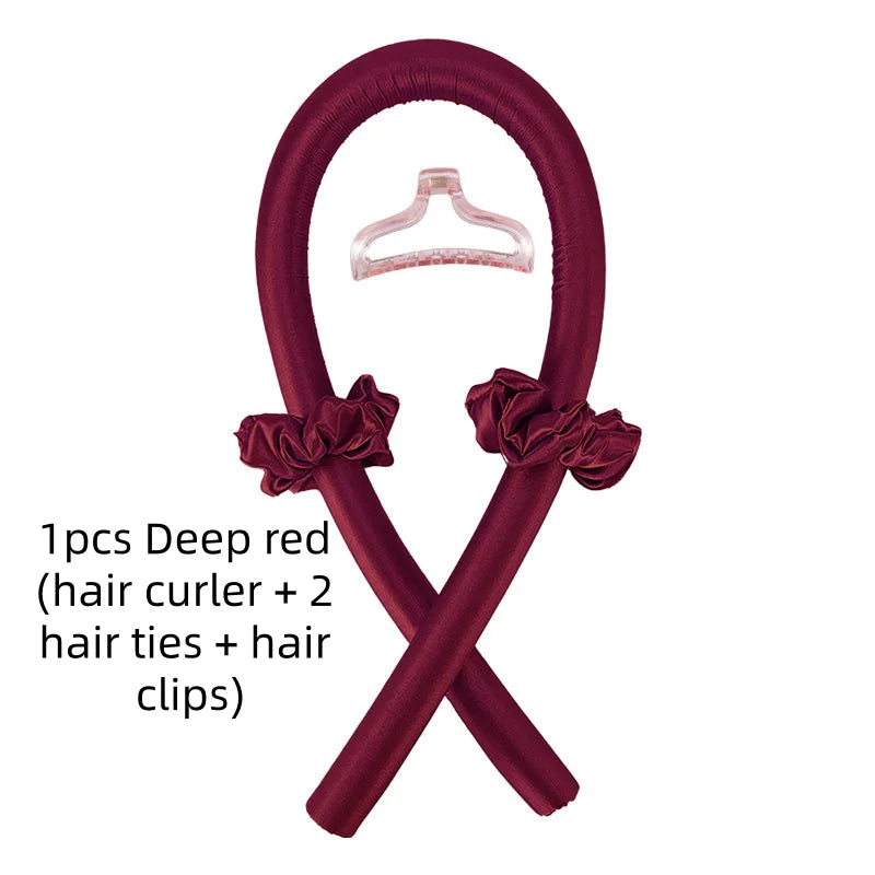 Foam No-Heat Sleeping Hair Curlers – Big Wave Styler 1/3/5pc Hair Curl Styler SWANS 1pcs wine red