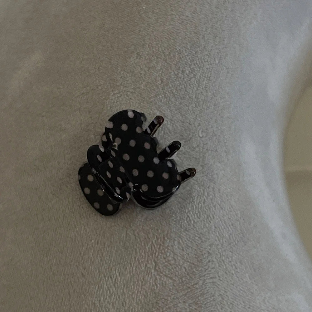 2-Pack Mini Polka Dot Hair Claw Clips – Transparent PC Hair Claw Clips SWANS black
