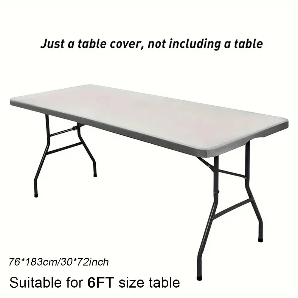 Spandex Stretch Tablecloth 6FT Elastic Fitted Rectangle Cover Stretch Table Cover SWANS grey 6ft