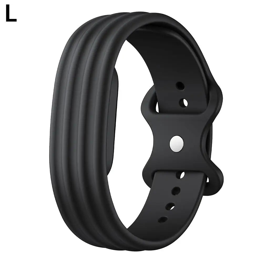 Silicone Sport Watch Band for Google Fitbit Air – Adjustable Smartwatch Band SWANS black L