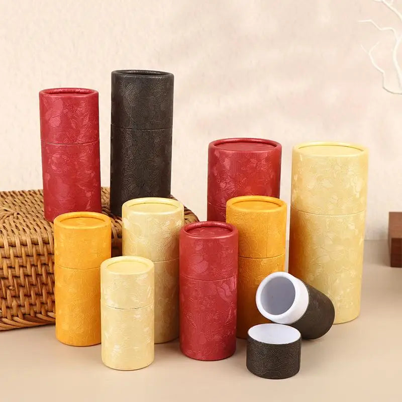 Kraft Paper Cylinder Tube Gift Box for Essential Oil Bottles Kraft Paper Tube Box SWANS