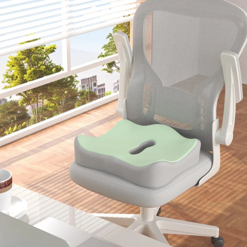 SWANS 3-Zone Memory Foam Seat & Lumbar Cushion | Ergonomic Seat & Back Cushion SWANS green 43x34cm