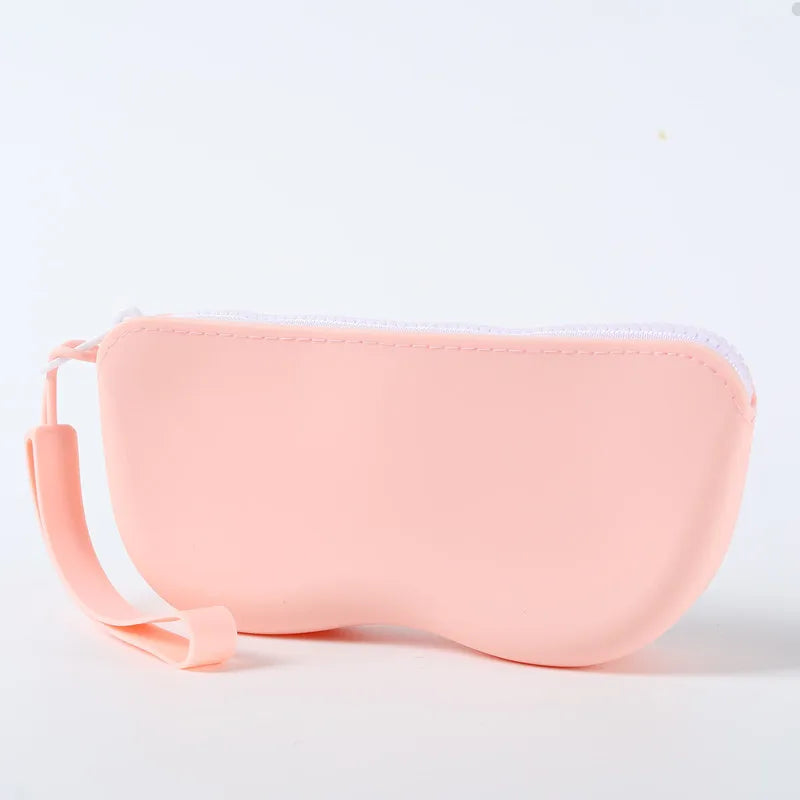Soft Silicone Zipper Eyeglass Case – Waterproof & Dustproof Eyeglass Case SWANS Pink