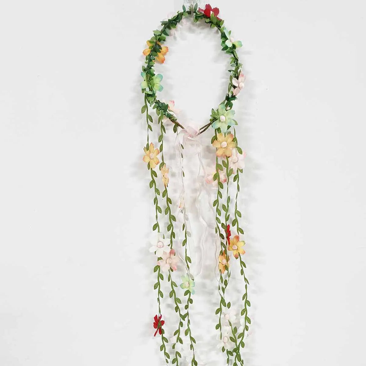 Bohemian Floral Crown Headband – Bridal Wedding Hair Wreath Floral Crown Headband SWANS 10