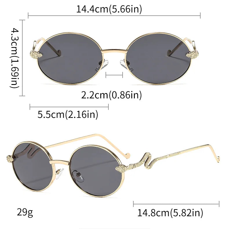Y2K Steampunk Round Metal Sunglasses – Unisex Vintage Style Round Metal Sunglasses SWANS