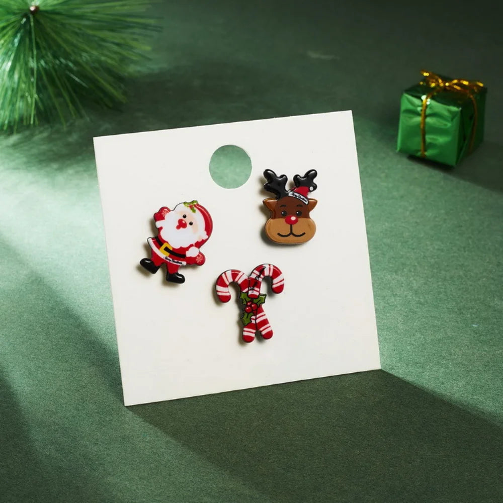 Christmas Brooch Set – Santa, Candy Cane & Reindeer Pins Christmas Brooch Set SWANS